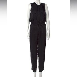 Blanc Noir Carbon38 Black Satin Cargo Style Jumpsuit - XL